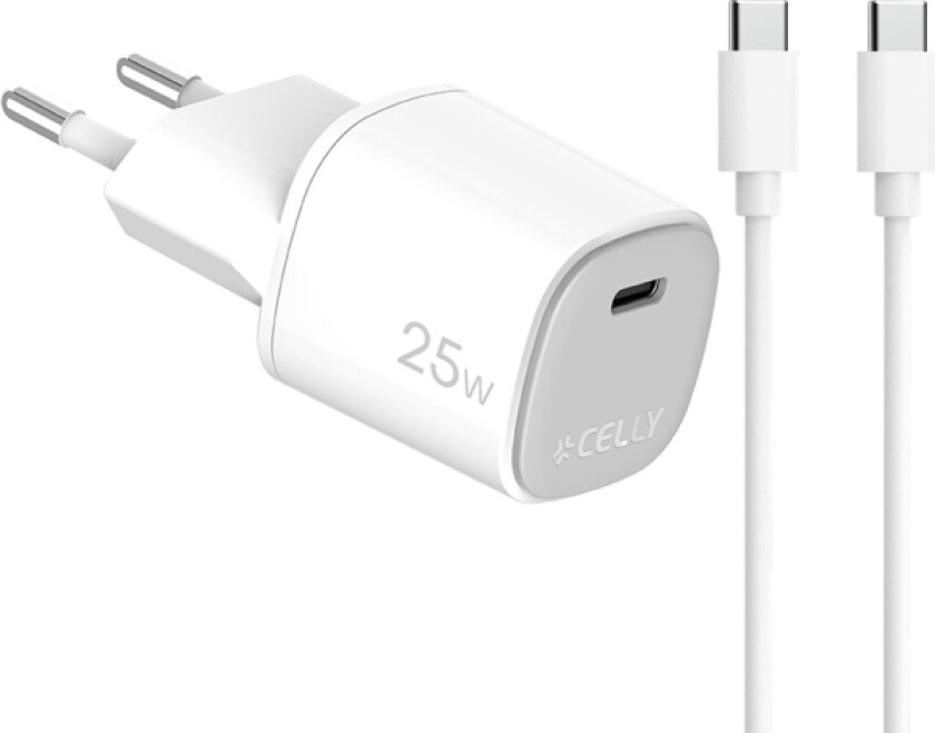 Usb-Laddare Gan 1 X Usb-C Pd 25W + Usb-C-Kabel