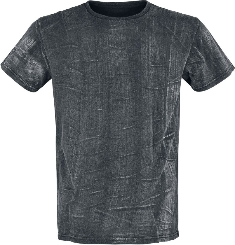 T-skjorte - T-Skjorte med individuell vaskedesign - S til XL - Herrer - mørkegrå