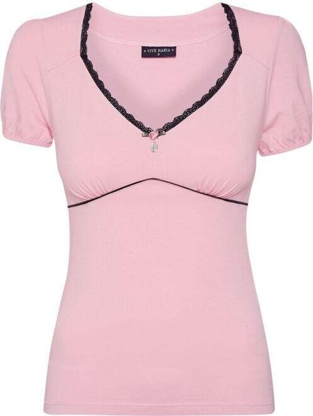T-skjorte - Summer Lolita Topp - XS til XXL - Damer - rosa-svart