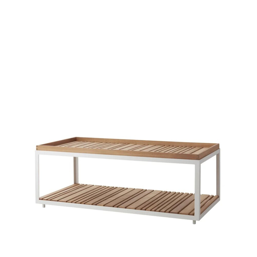 Level sofabord teak 62x122 cm White