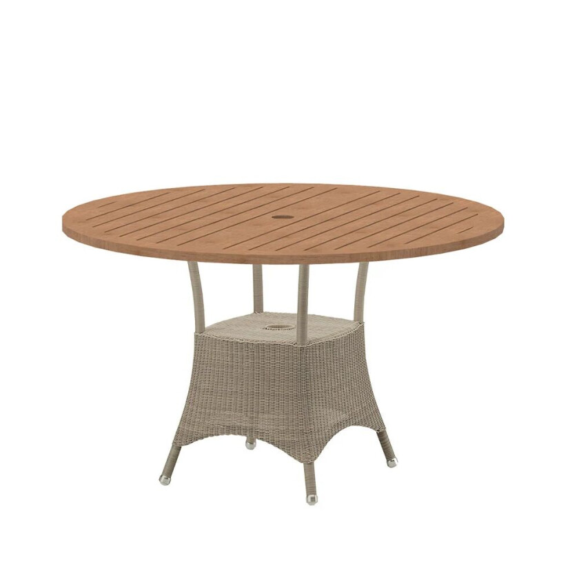 Lansing spisebord Ø120 cm Teak-weave taupe