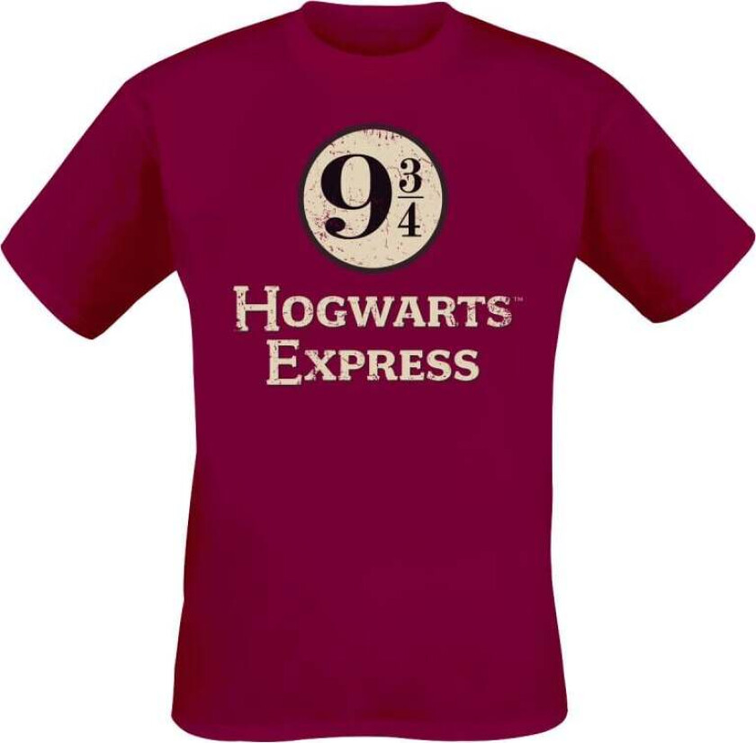 T-skjorte - Hogwarts Express Platform 9-3/4 - S til XXL - Herrer - rød
