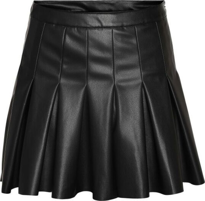 Kort skjørt - NMPAULO HW PLEATED PU MINI SKIRT NOOS - XS til XL - Damer - svart