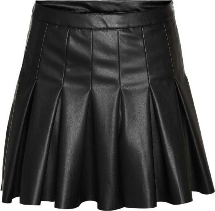 Kort skjørt - NMPAULO HW PLEATED PU MINI SKIRT NOOS - XS til XL - Damer - svart