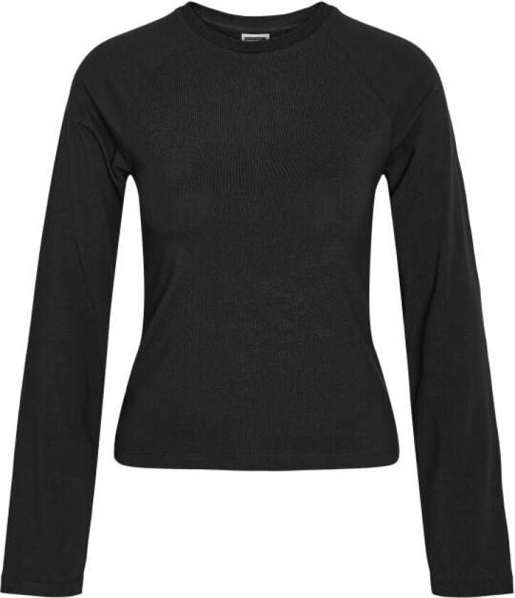T-skjorte - NMKATINKA L/S RAGLAN TOP FWD JRS NOOS - XS til XL - Damer - svart