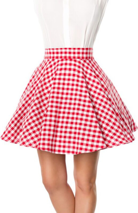 Rockabilly Kort skjørt - Kurzer Swing-Rock - S til 3XL - Damer - rød-hvit