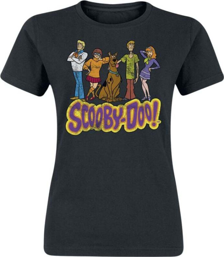 T-skjorte - Team Scooby Doo Distressed - S til XXL - Damer - svart