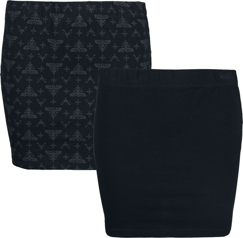 Kort skjørt - Mini-skjørt 2-pakke - S til XXL - Damer - svart