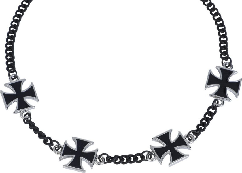 Halskjede - Iron Crosses - Damer - svart-sølv