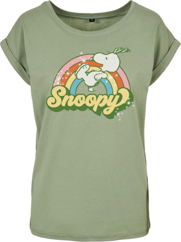 T-skjorte - Snoopy - Retro Rainbow - S til 5XL - Damer - grønn