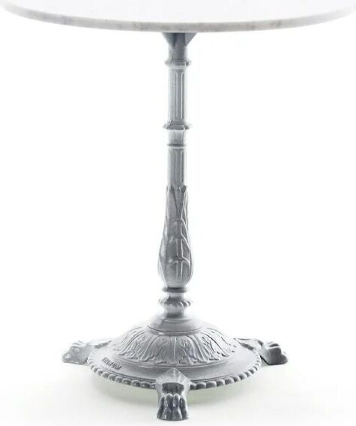 Classic kafébord Marmor hvit, rått aluminiumsstativ