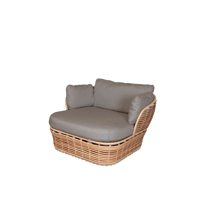 Basket Lounge lenestol Natural, inkl. taupe puter