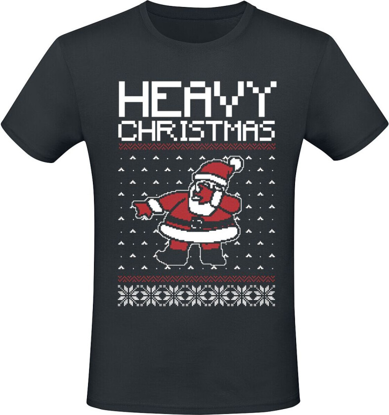 Fun T-skjorte - Heavy Christmas - M til 5XL - Herrer - svart
