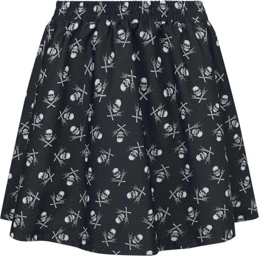 Kort skjørt - Skull Skirt - S til XXL - Damer - svart
