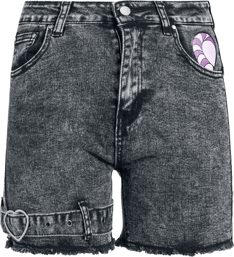 Disney Shorts - Cheshire Cat - 27 til 30 - Damer - svart denim