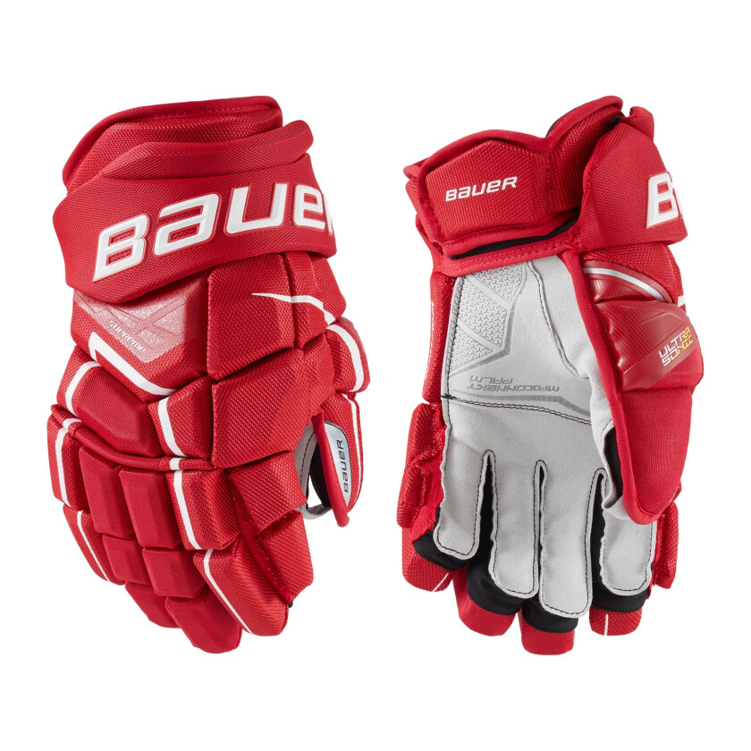 bauer S21 SUPREME ULTRASONIC GLOVE - SR 21/22, hockeyhanske senior RED