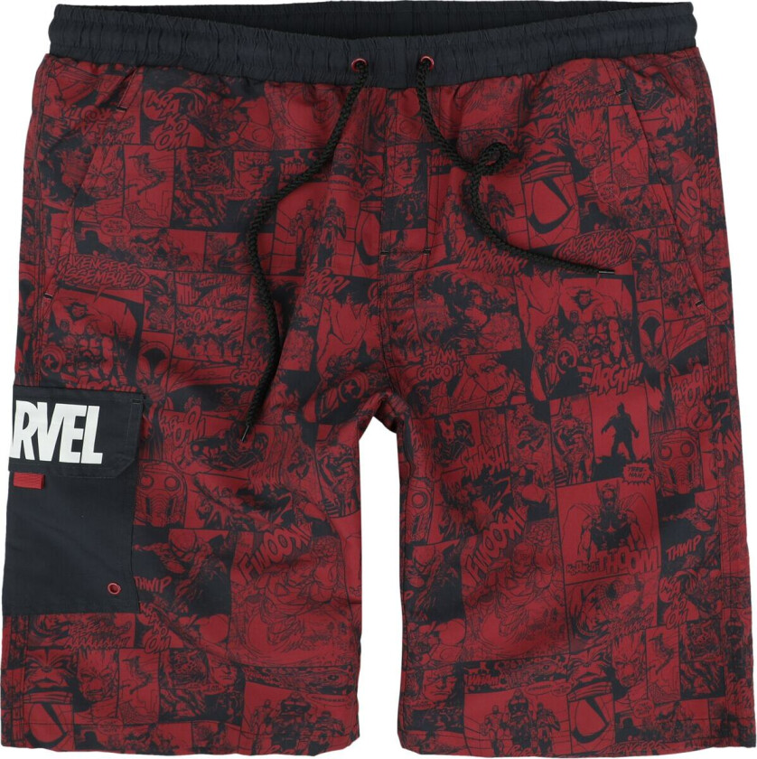 Disney Badeshorts - Comic - S til XL - Herrer - mørkerød