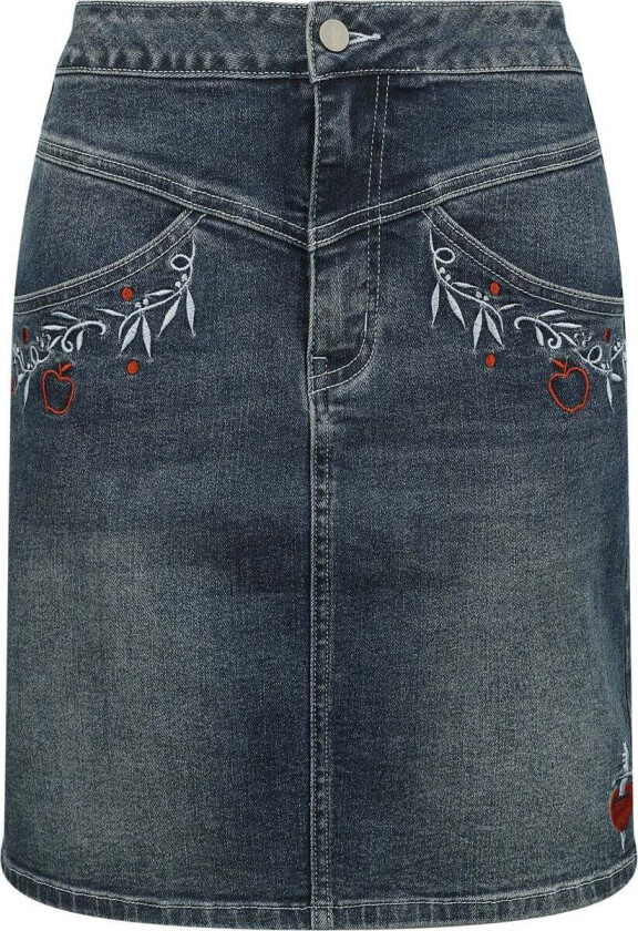 Disney Kort skjørt - Disney Princess - Picnic Collection - Snow White - S til XXL - Damer - mørk forvasket denim
