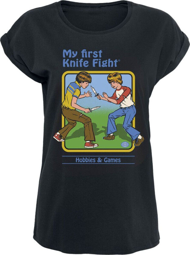 Fun T-skjorte - My First Knife Fight - S til XXL - Damer - svart