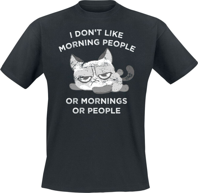 Fun T-skjorte - I Don’t Like Morning People... - S til 5XL - Herrer - svart