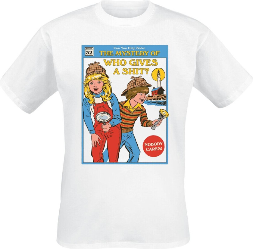 Fun T-skjorte - Who Gives A Shit? - S til 4XL - Herrer - hvit