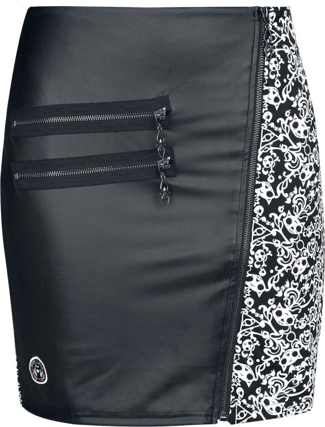 Goth Kort skjørt - Gothicana X Emily The Strange Skirt - S til XXL - Damer - svart