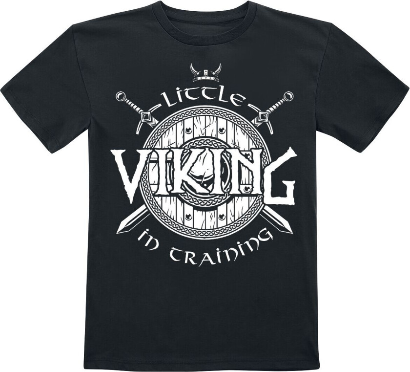 Fun T-skjorte - Little Viking in training - 116 til 164 - Unisex - svart