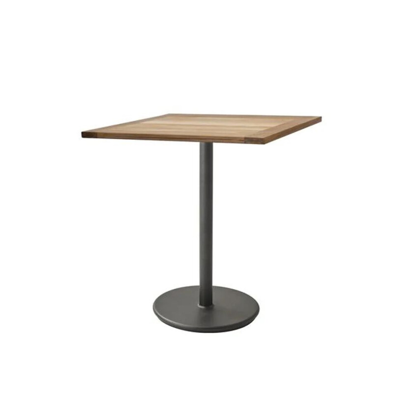 Go kafébord teak 72x72 cm Lava grey stativ