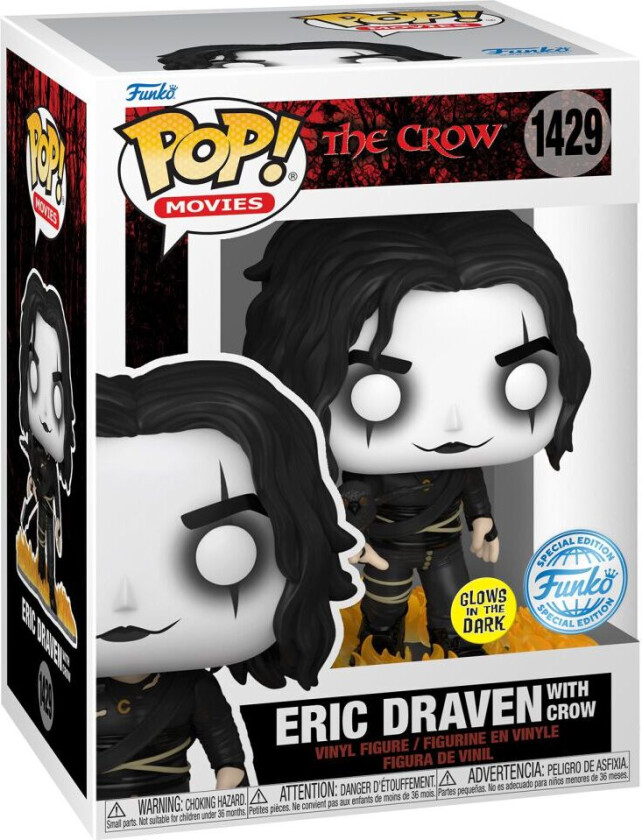 Eric Draven with Crow (Glow in the Dark) Vinyl Figurine 1429 - Funko Pop! - Funko Shop Europe