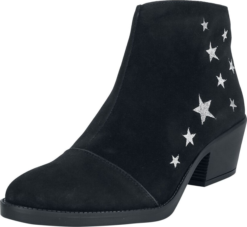Boot - Suede boots med stjerner - EU37 til EU41 - Damer - svart