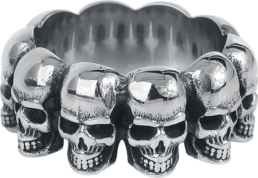 Goth Ring - Hodeskaller - Unisex - sølvfarget