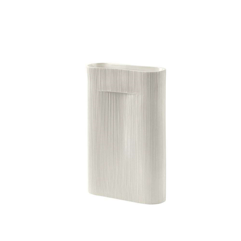 Ridge vase 48,5 cm Off white