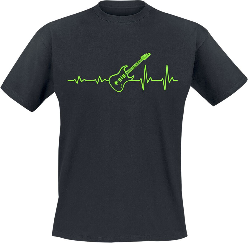 Fun T-skjorte - ECG guitar - S til 4XL - Herrer - svart