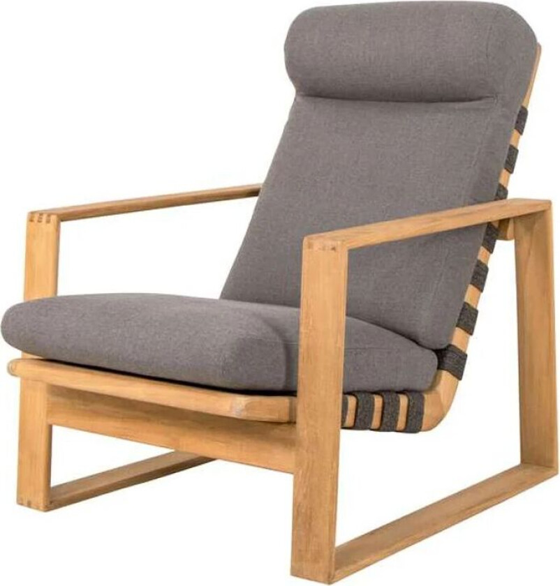 Endless Soft Highback lenestol Cane-Line airtouch grå, teak