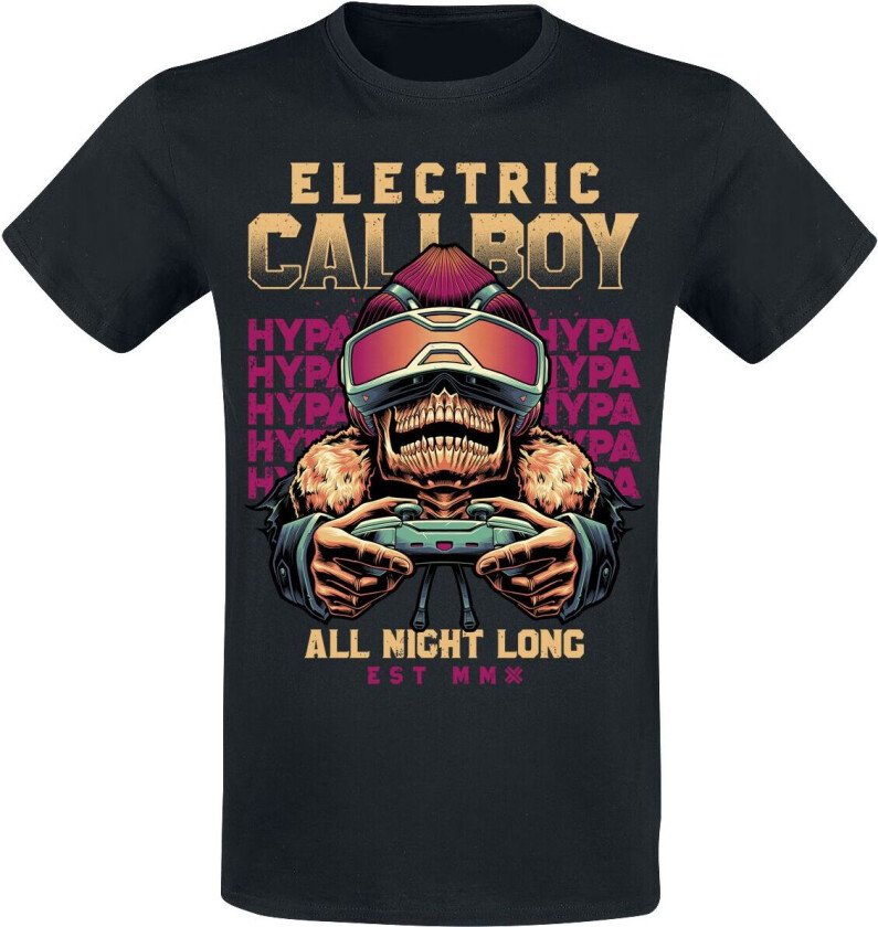 T-skjorte - All Night Long - S til 3XL - Herrer - svart