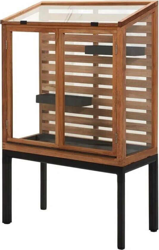 Drop drivhus Teak-lava grey stativ