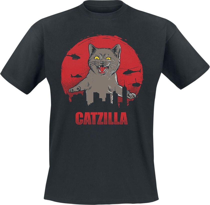 Fun T-skjorte - Catzilla - M til 3XL - Herrer - svart