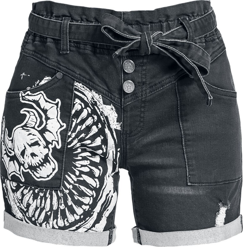 Shorts - Hellfire Club - 27 til 31 - Damer - mørk denim