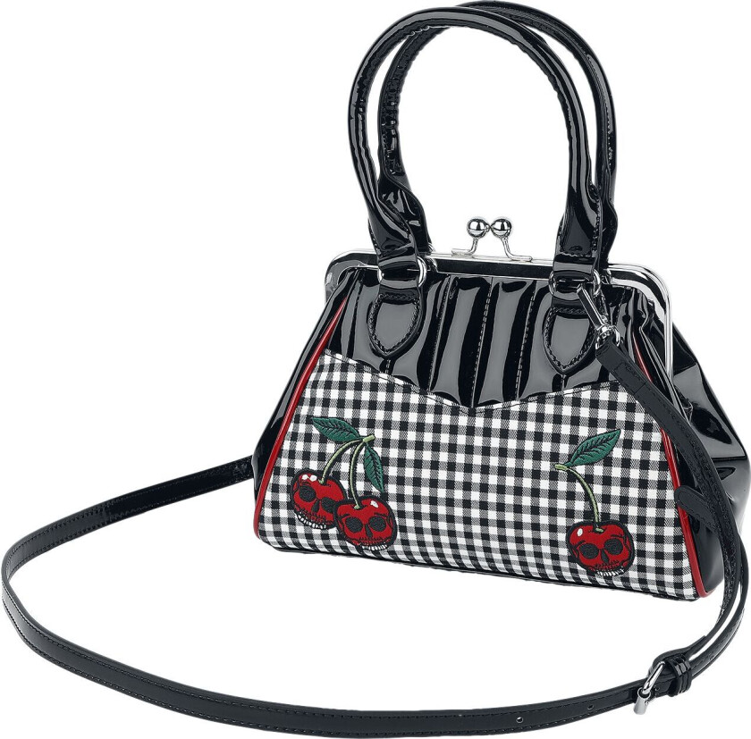 Håndveske - Rockabilly Cherry - Damer - svart-rød-hvit