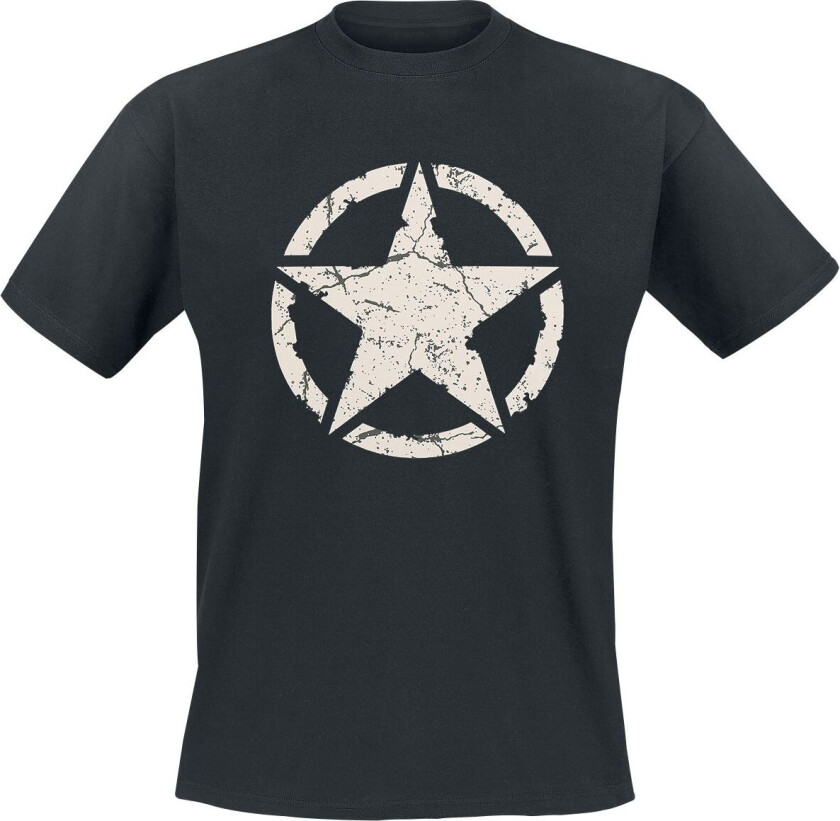 Rockabilly T-skjorte - Army Star - S til 4XL - Herrer - svart