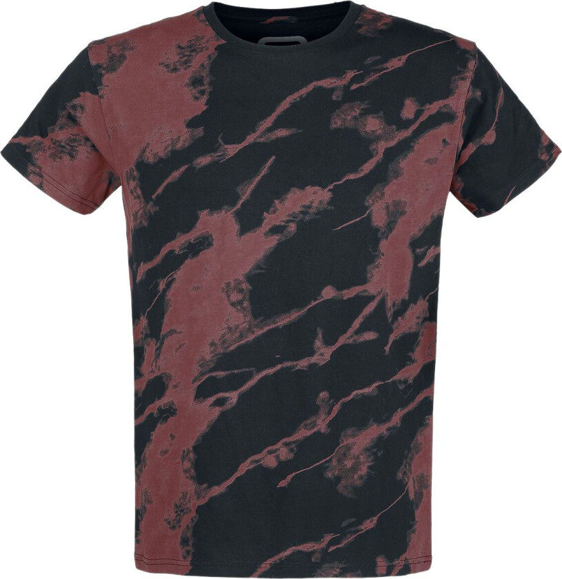 T-skjorte - Batik T-Skjorte - S til 5XL - Herrer - svart-bordeaux