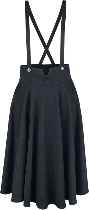 Rockabilly Middellangt skjørt - Toyin Svart Herringbone Overall Skjørt - S til 3XL - Damer - svart