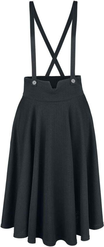 Rockabilly Middellangt skjørt - Toyin Svart Herringbone Overall Skjørt - S til 3XL - Damer - svart