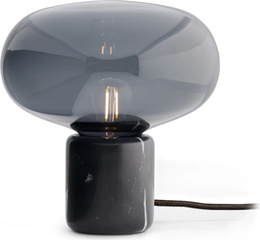 Karl-Johan bordlampe Black marquina-smoked glass