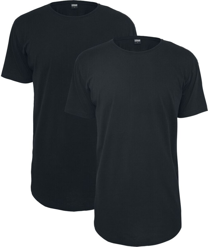 T-skjorte - Pre-Pack Shaped Long T-Skjorte 2-Pakke - XS til 3XL - Herrer - svart