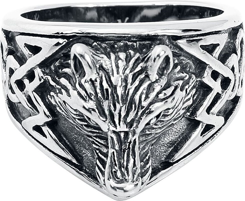Ring - Wolf's Head - Herrer - sølvfarget
