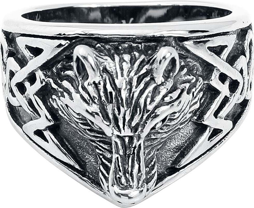 Ring - Wolf's Head - Herrer - sølvfarget