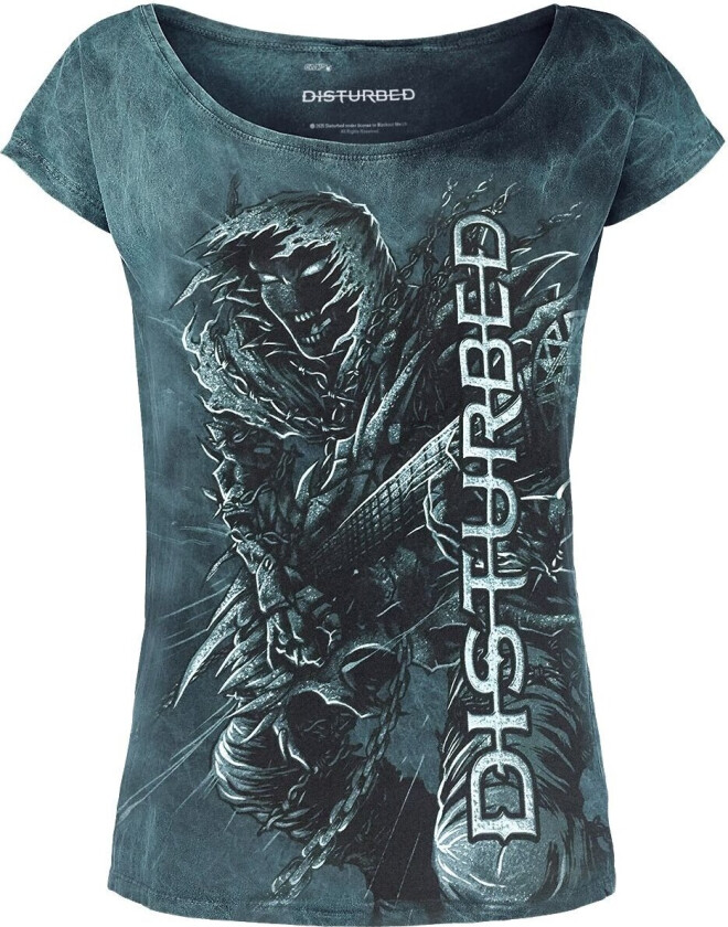 T-skjorte - Guitar - S til 4XL - Damer - petroleumsblå