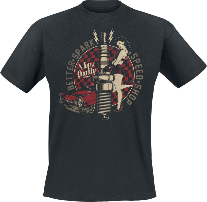 Rockabilly T-skjorte - Better Spark - S til 4XL - Herrer - svart