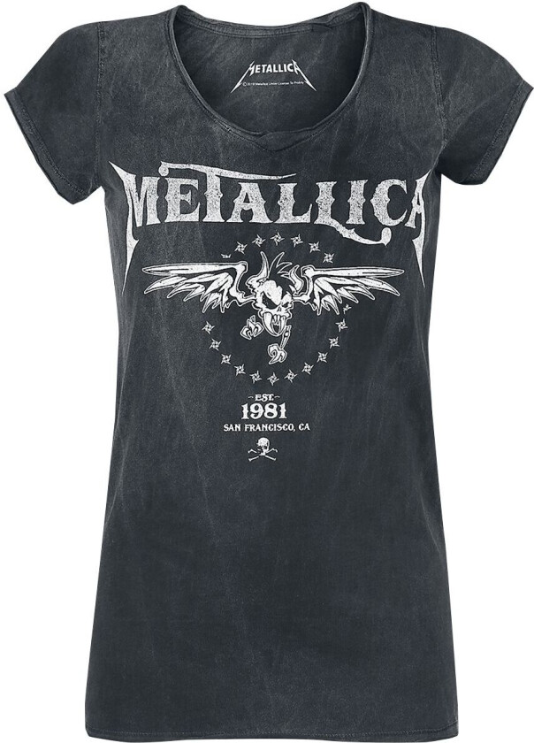 Metallica T-skjorte - Biker - S til 4XL - Damer - svart-grå